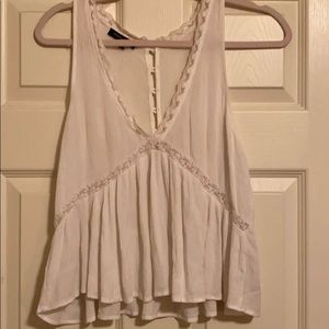 Kendall & Kylie white lace ruffle tank top blouse